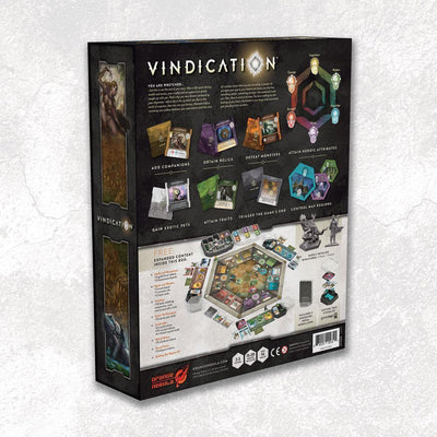 Vindication: Bundle พร้อมส่วนประกอบที่ได้รับการอัพเกรด (ผู้ค้าปลีกพิเศษ) เกมบอร์ด Kickstarter Nebula