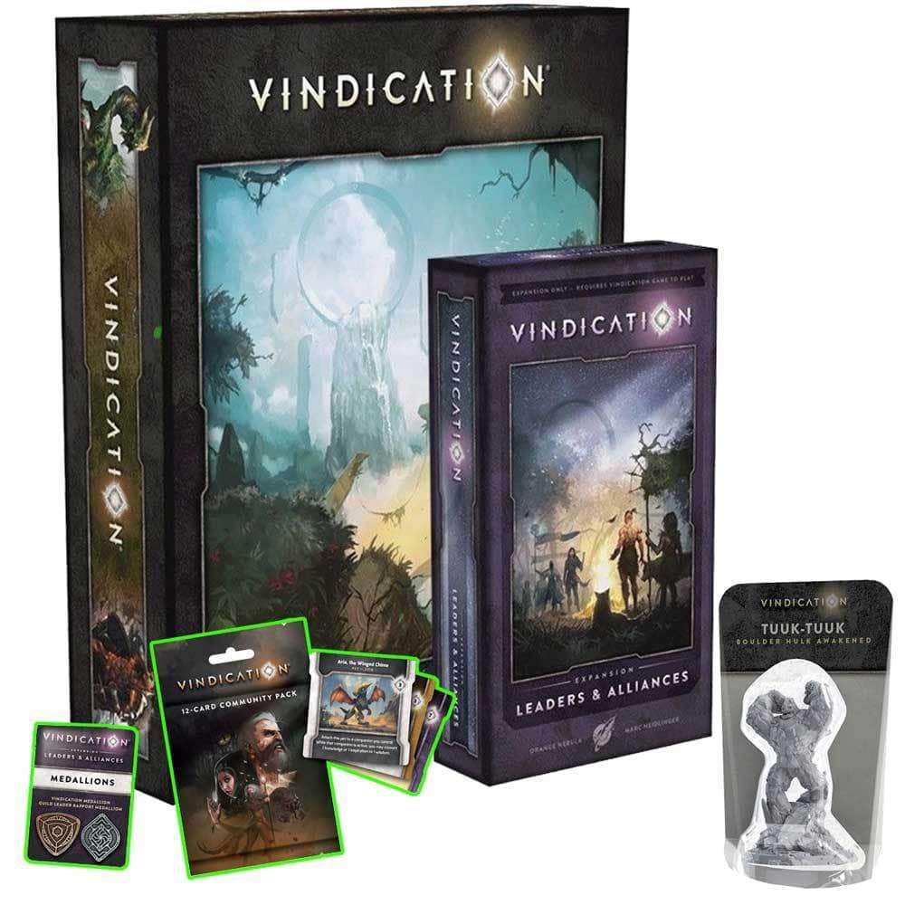 Vindication：アップグレードされたコンポーネントとリーダーとアライアンス拡張バンドル（Kickstarter Special）Kickstarter Boardゲームオレンジネブラを備えたSwanky Edition