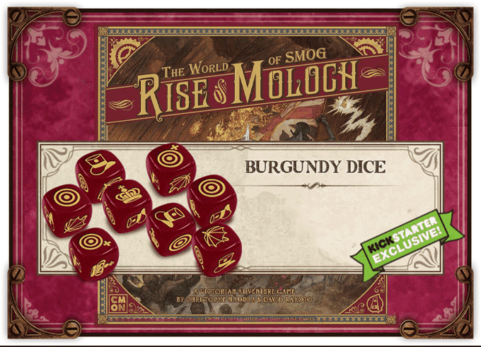 World of Smog: Rise of Moloch - Dice Borgonha (Kickstarter Special) jogo de tabuleiro Kickstarter CMON Limitado