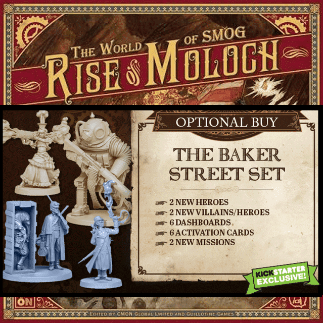 A szmog világának: Rise of Moloch - A Baker Street szett (Kickstarter Special) Kickstarter társasjáték CMON Korlátozott