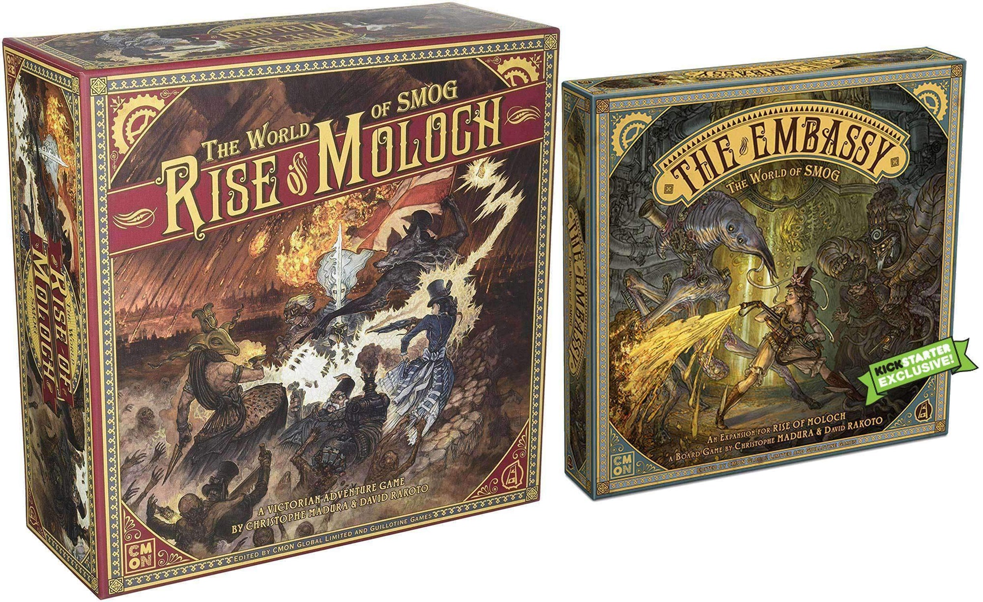 World of Smog: Rise of Moloch com expansão da embaixada (Kickstarter Special) jogo de tabuleiro Kickstarter CMON Limitado