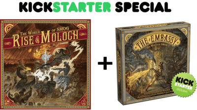 World of Smog: Rise of Moloch com expansão da embaixada (Kickstarter Special) jogo de tabuleiro Kickstarter CMON Limitado