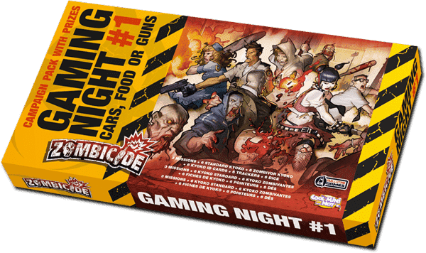 Zombicide: Gaming Night #1 Auto's, eten of wapens Retail Board Game Supplement CMON Beperkt