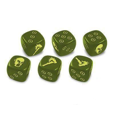 Zombicida: Horda Verde Dados Customes Green (Kickstarter Special) Acessório do jogo de tabuleiro Kickstarter CMON Limitado