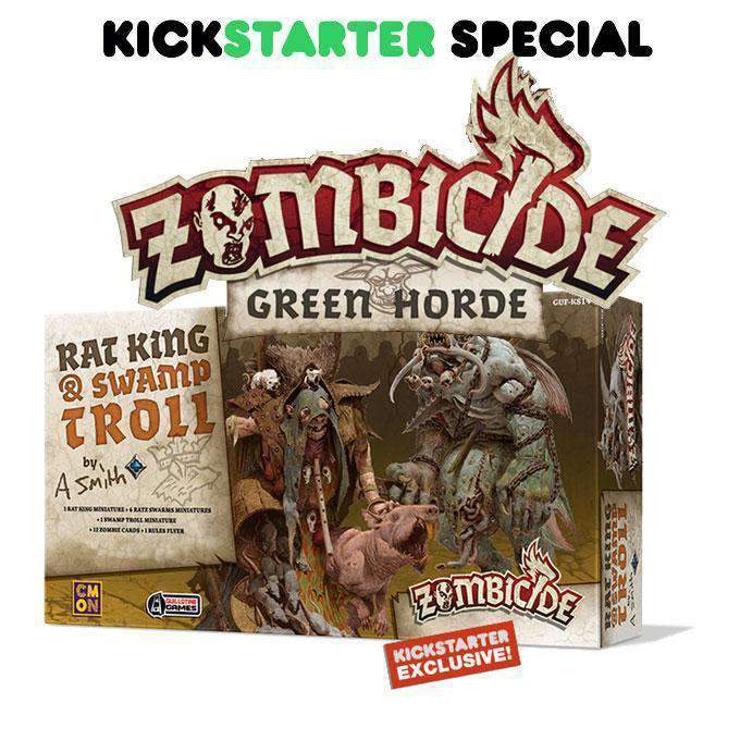 Zombisidi: Green Horde Rat King & Swamp Troll (Kickstarter Special) Kickstarter -lautapelin laajennus CMON Rajoitettu